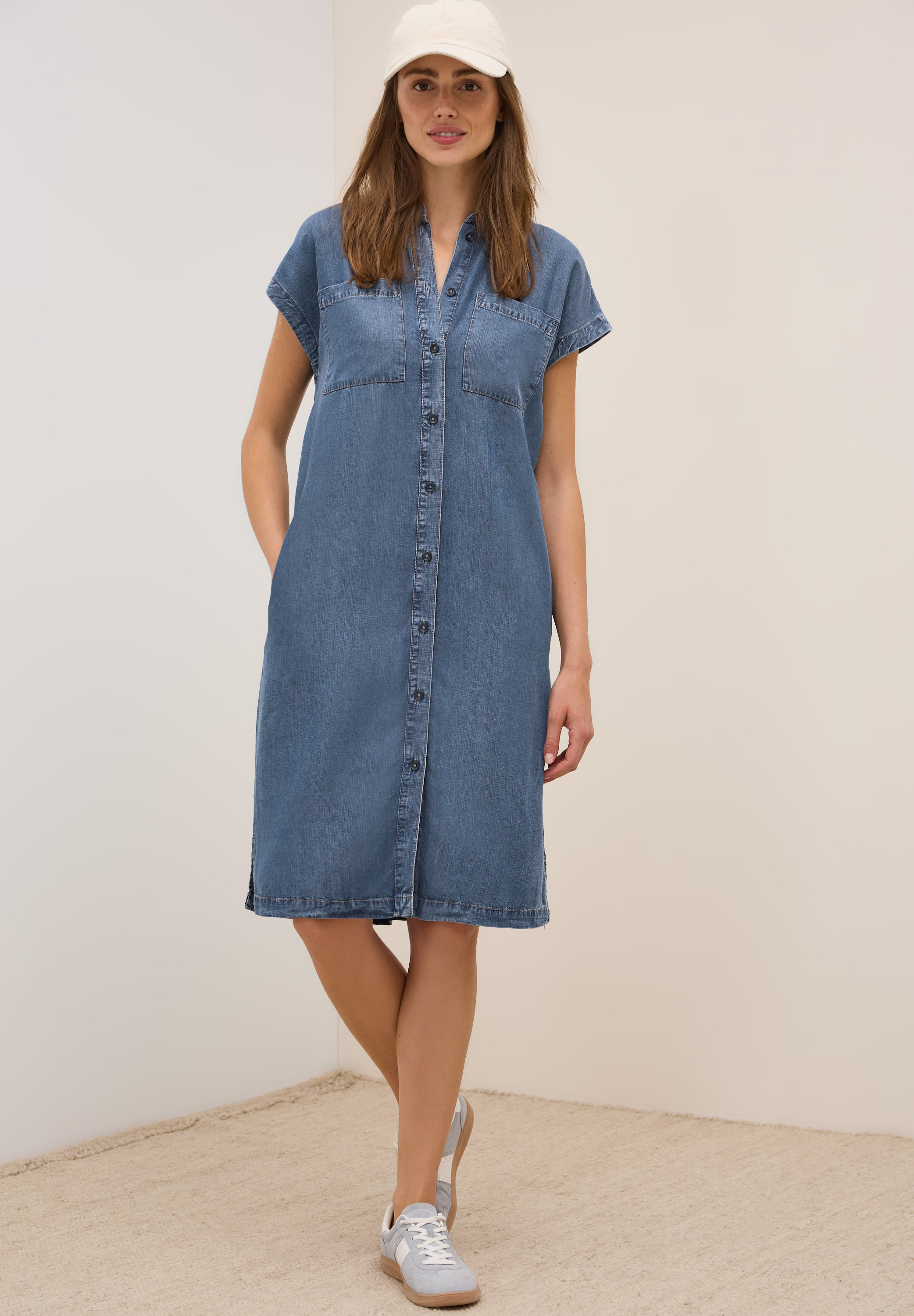 CECIL Hemdblusenkleid Damen - Lässiger Denim-Look