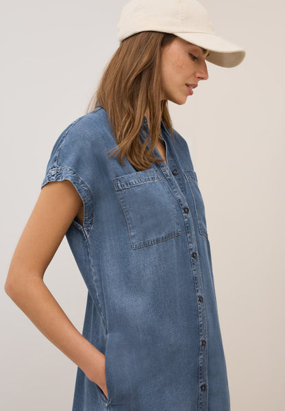 CECIL Hemdblusenkleid Damen - Lässiger Denim-Look