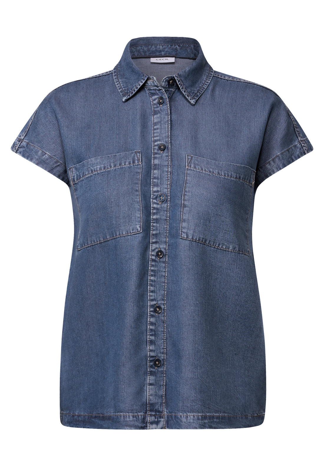 CECIL Denim Bluse Damen Sportiv-Lässiger Stil