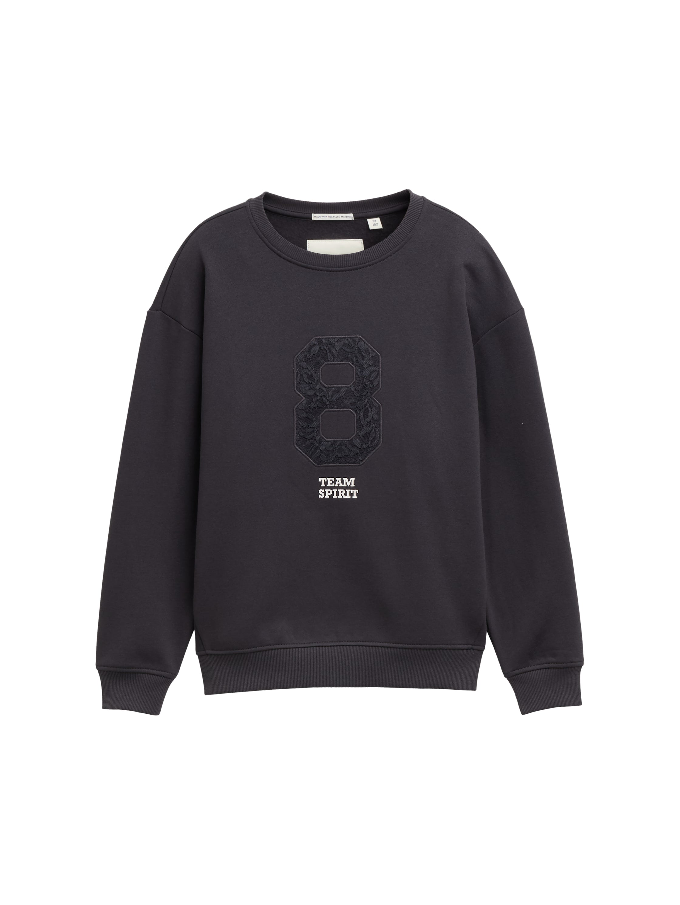 Tom Tailor Denim Kinder Oversize Sweatshirt Weiblich mit Spitzenapplikation&lt;br&gt;