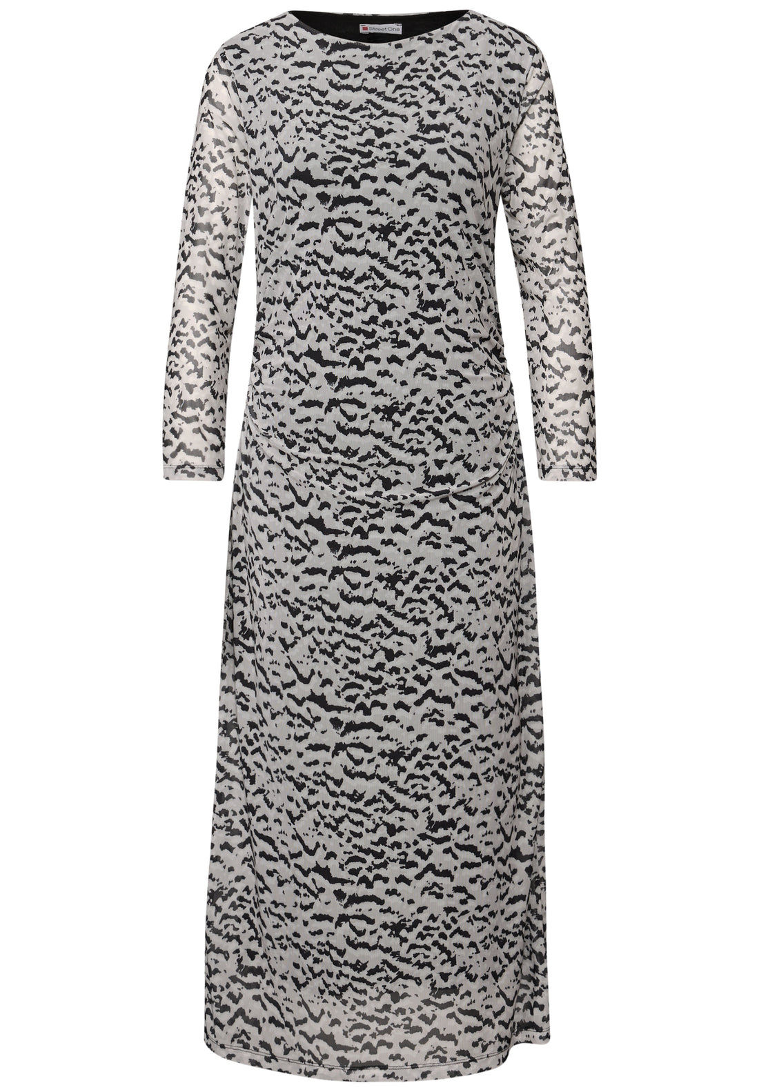 Street One Mesh-Kleid Damen Raffungen U-Boot-Ausschnitt