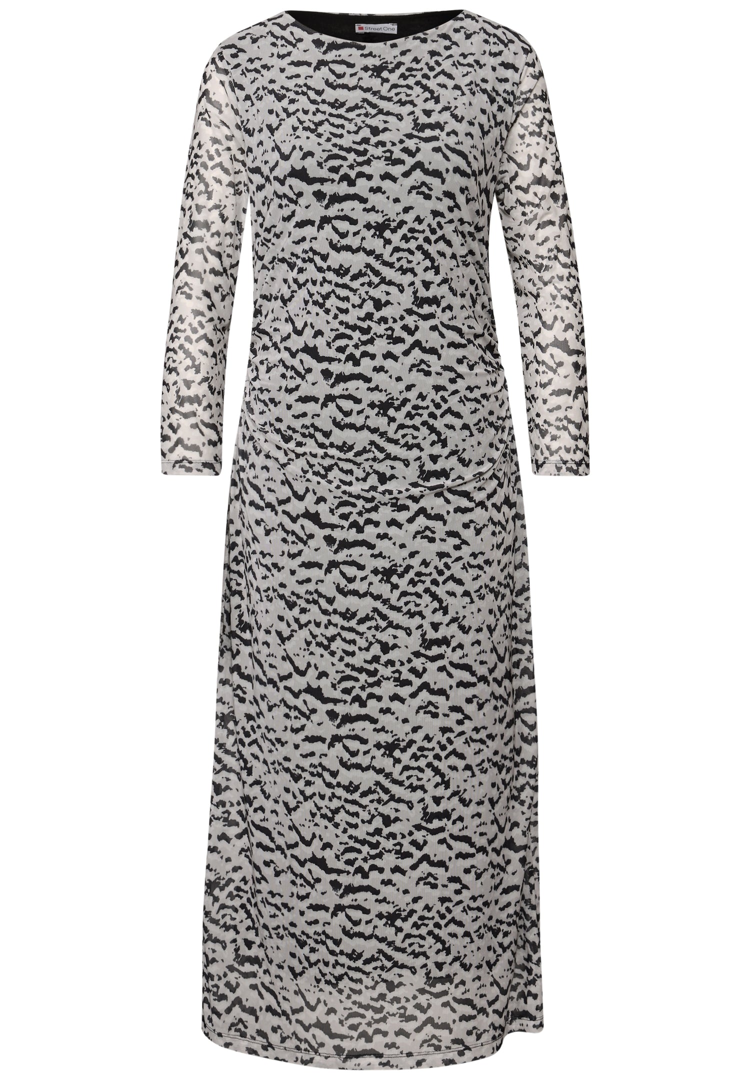 Street One Mesh-Kleid Damen Raffungen U-Boot-Ausschnitt
