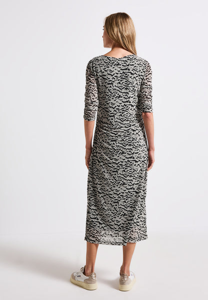 Street One Mesh-Kleid Damen Raffungen U-Boot-Ausschnitt
