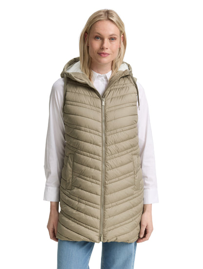 Tom Tailor Denim Lange Weste Damen Wasserabweisend