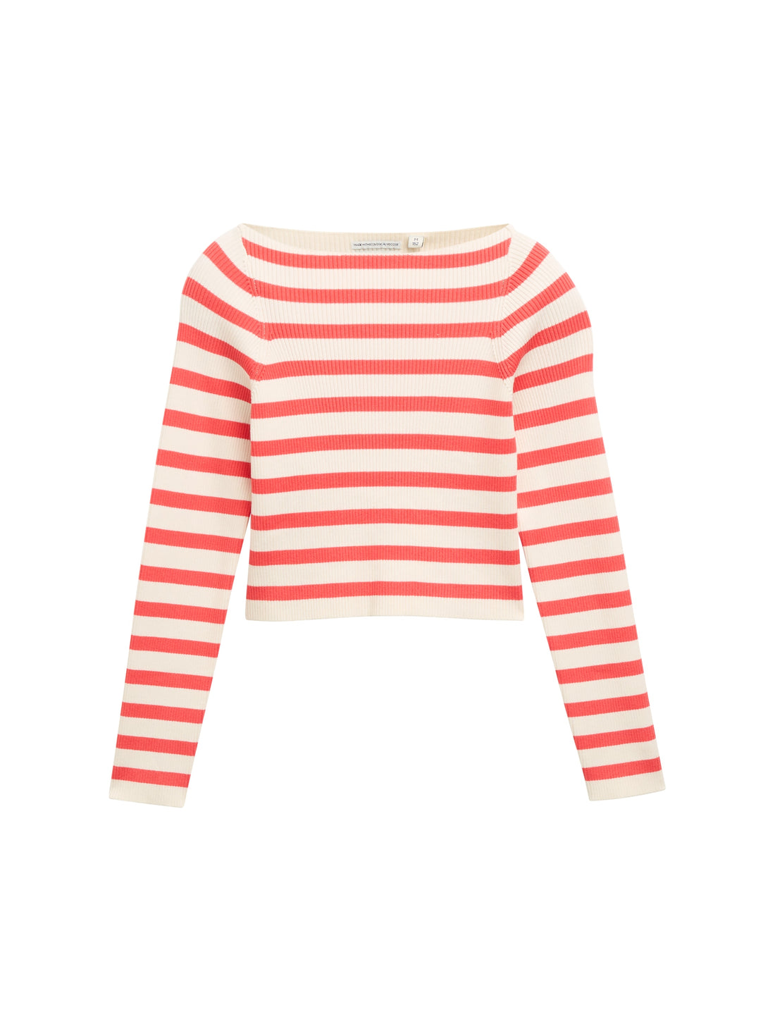 Tom Tailor Denim Gestreifter Pullover mit U-Boot-Ausschnitt Kinder Elastisch