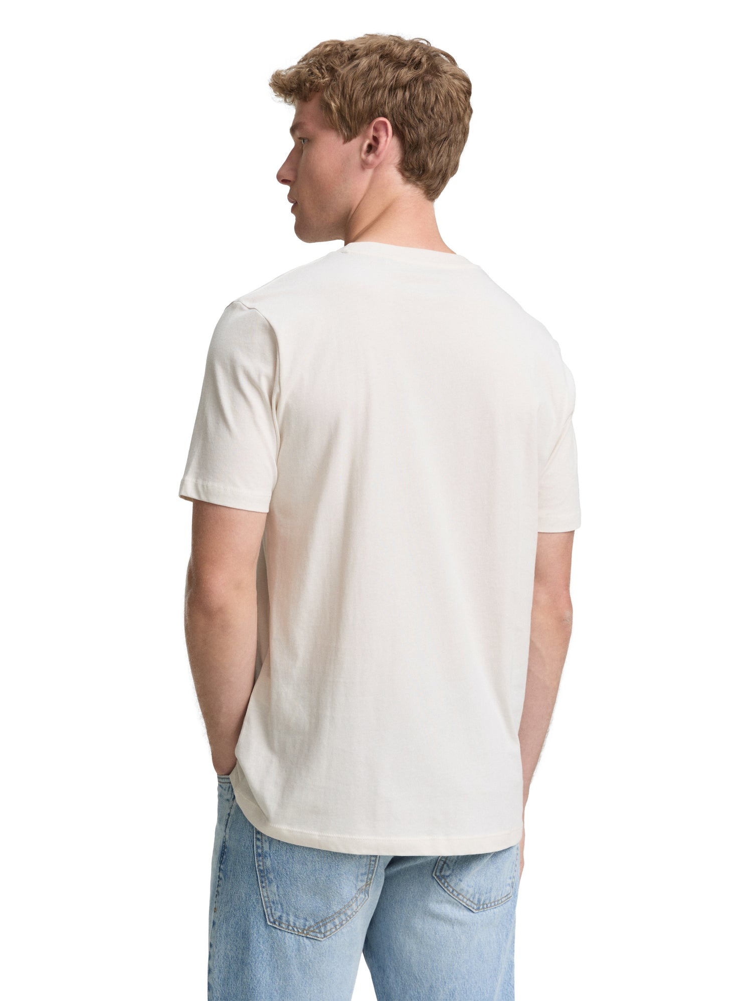 Tom Tailor Denim T-Shirt Erwachsene Männlich Gestreiftes Logo-Print
