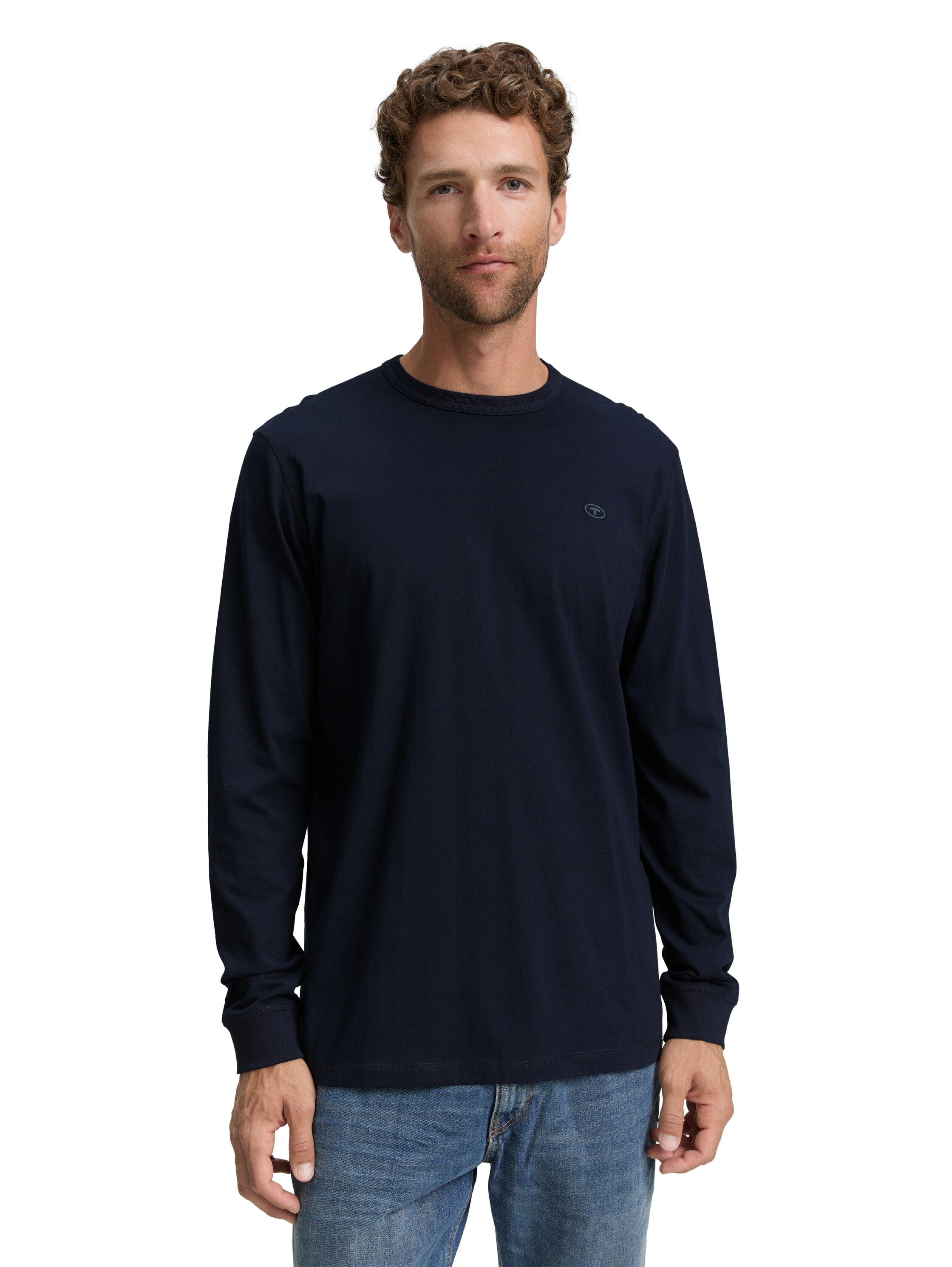 Tom Tailor Basic Longsleeve Erwachsene Männlich Logo-Stickerei