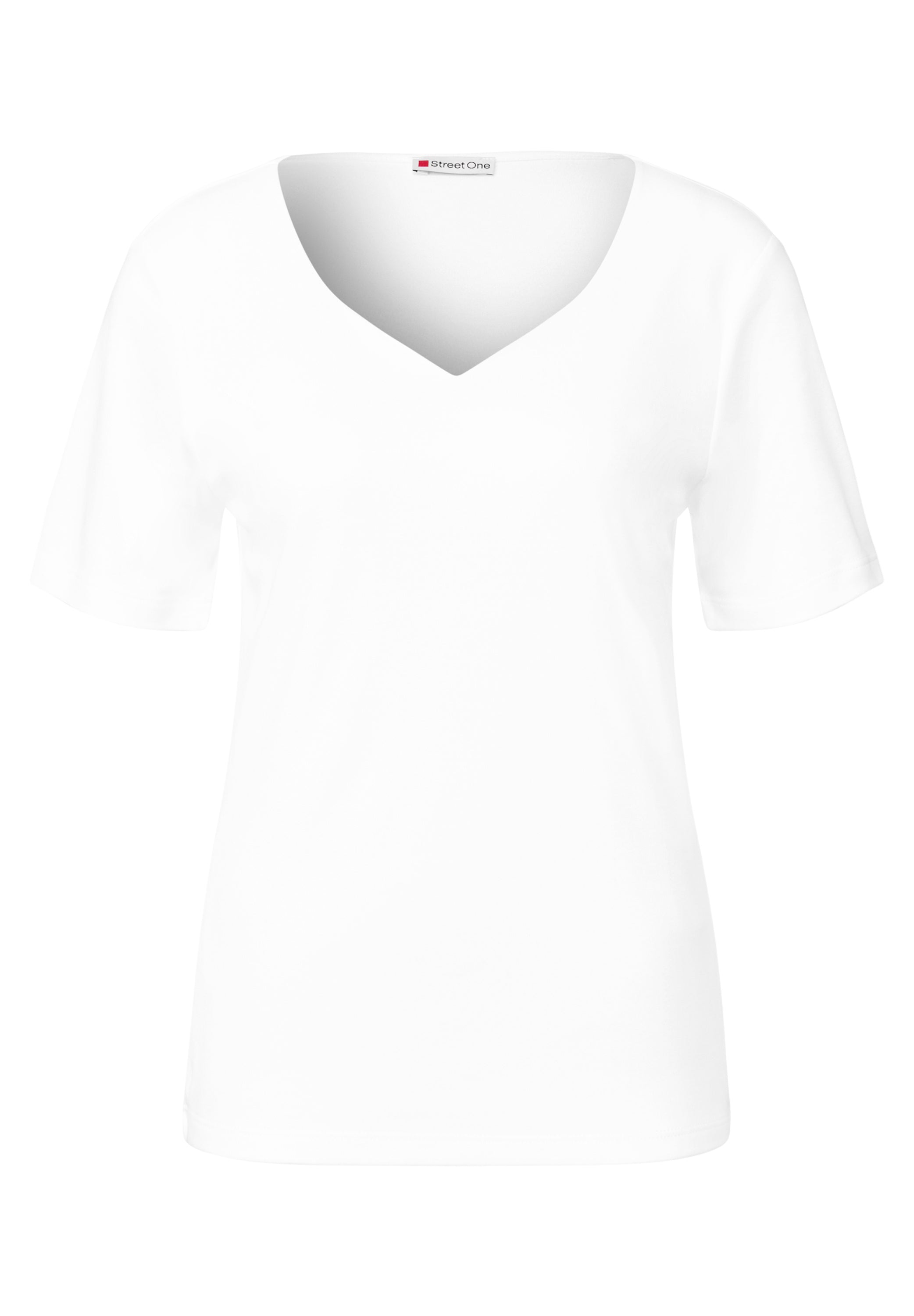 Street One T-Shirt Damen Herzausschnitt Baumwoll-Modalmix