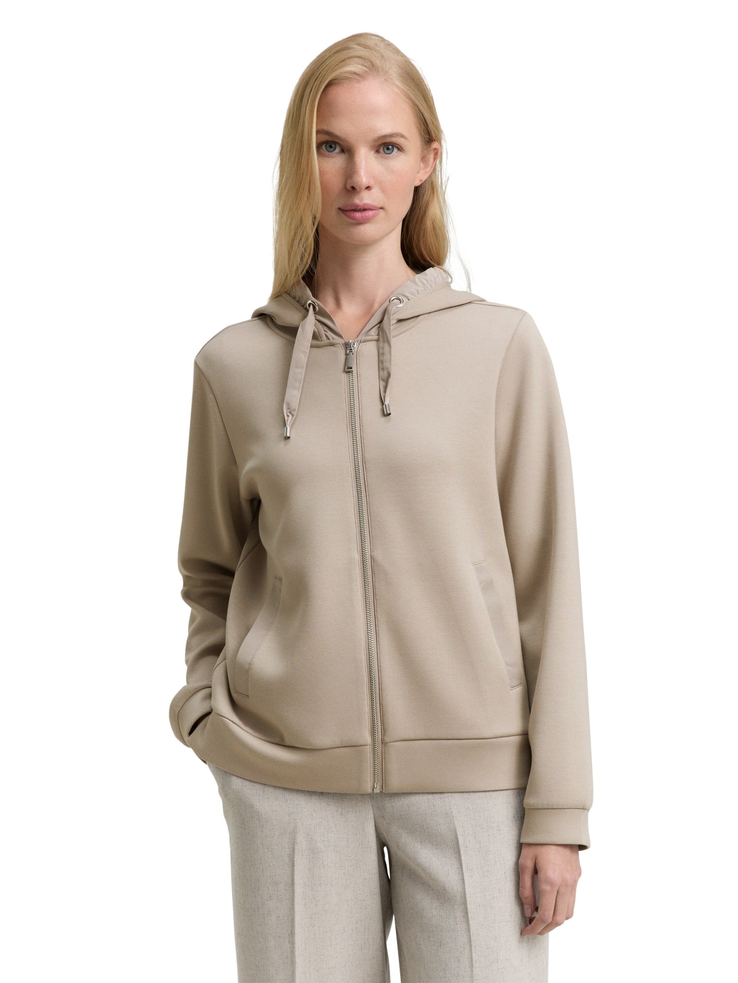 Tom Tailor Denim Hoodie Sweatshirtjacke Damen Scuba-Stoff