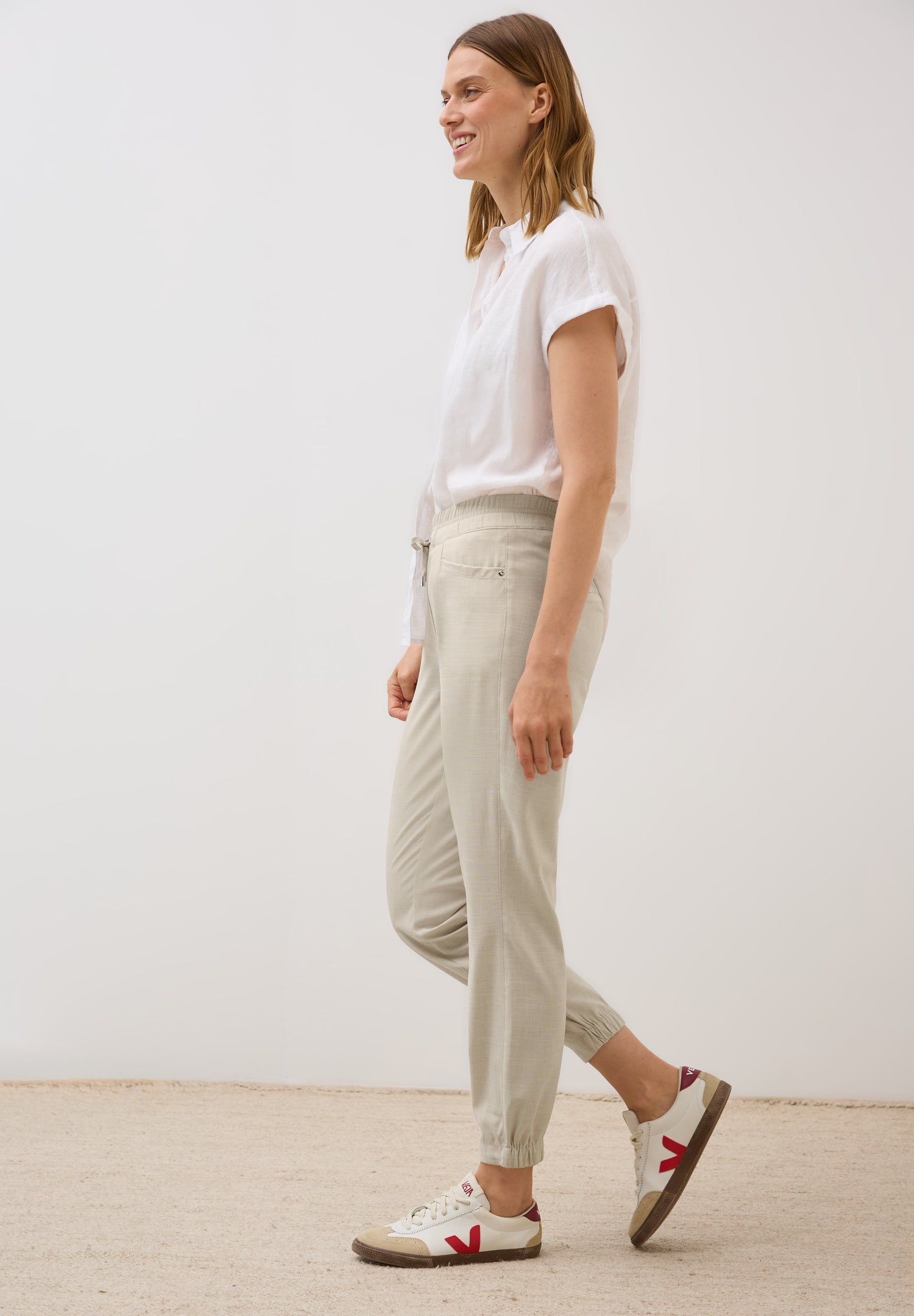 CECIL Melange Hose Damen Loose Fit Slim Legs