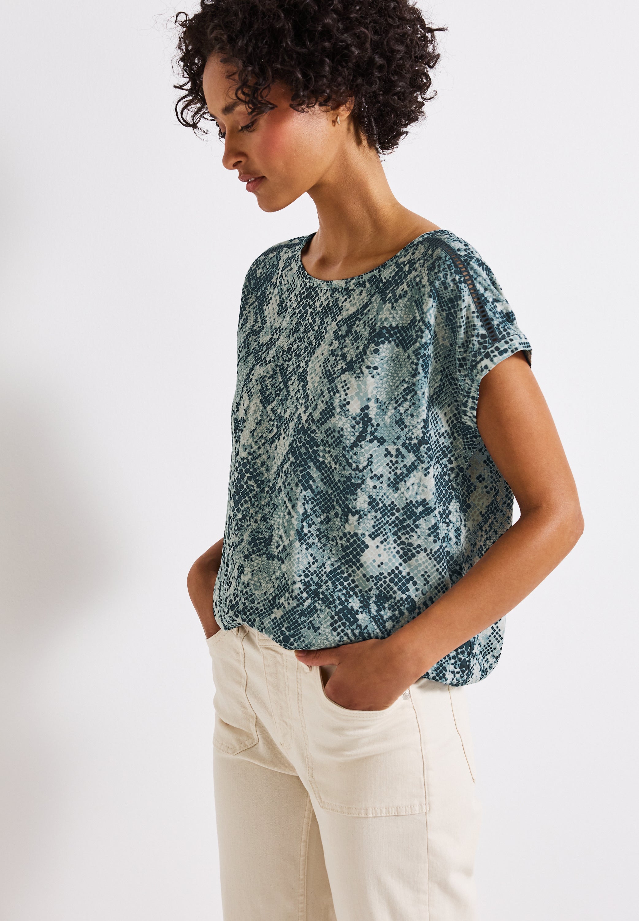 Street One Blusenshirt Damen Grafisches Muster Entspannte Passform