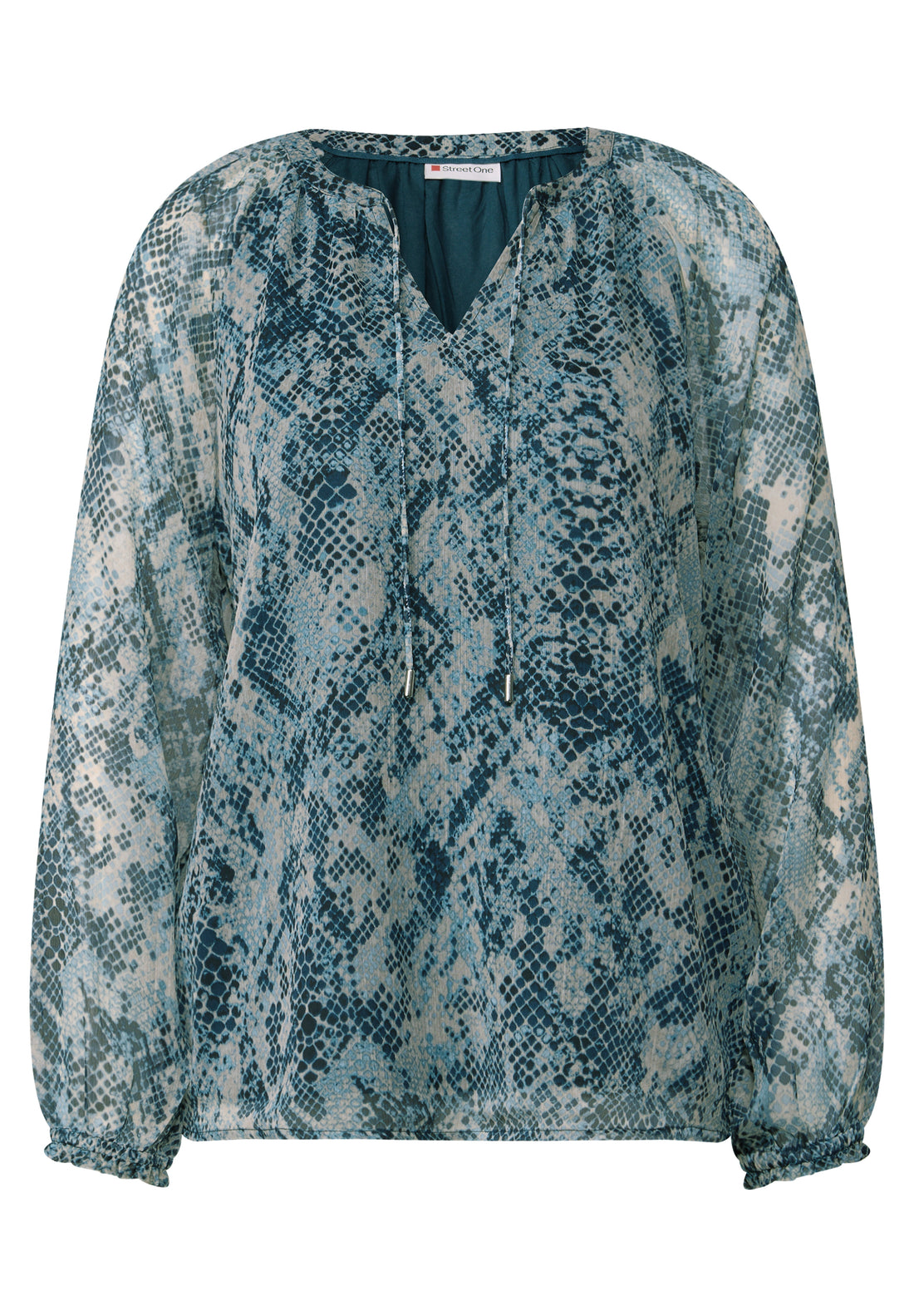 Street One Chiffonbluse Damen Grafisches Muster Leicht Langarm