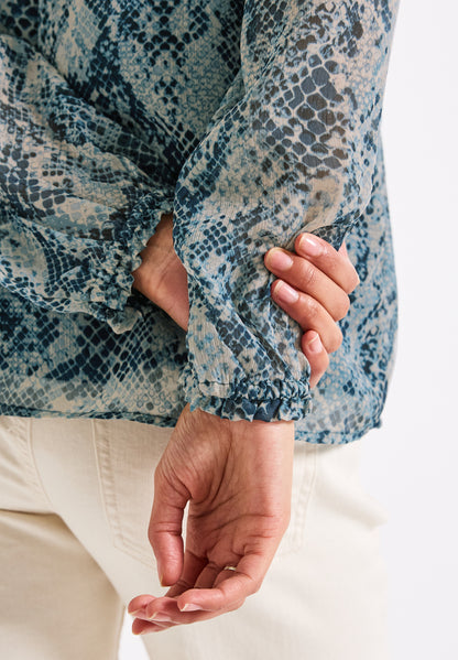 Street One Chiffonbluse Damen Grafisches Muster Leicht Langarm