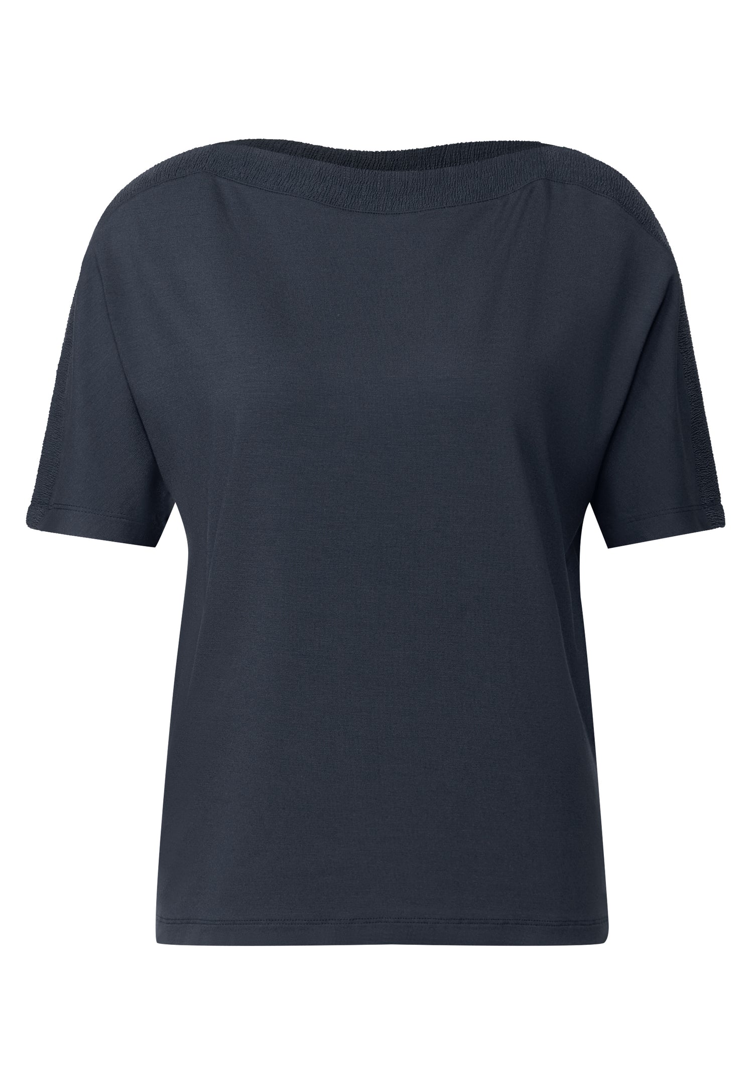 Street One Damen T-Shirt mit U-Boot-Ausschnitt und dropped shoulders