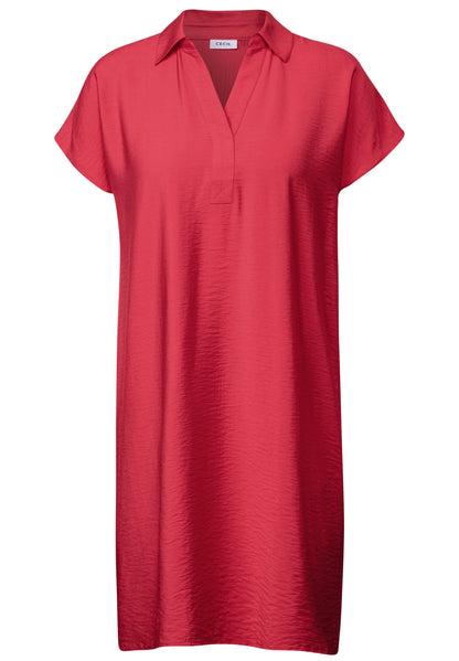 CECIL Strukturkleid Damen Sommerliches Hemdkragen Capsleeve