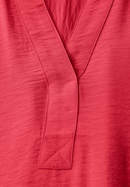 CECIL Strukturkleid Damen Sommerliches Hemdkragen Capsleeve
