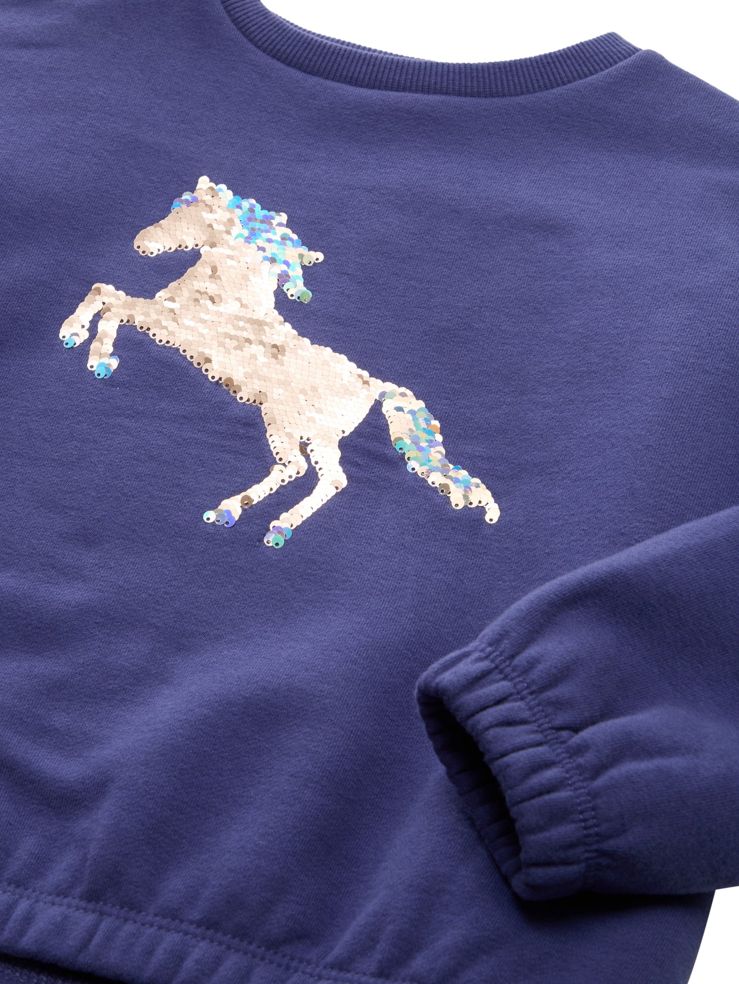 Cropped Sweatshirt mit Wendepailletten