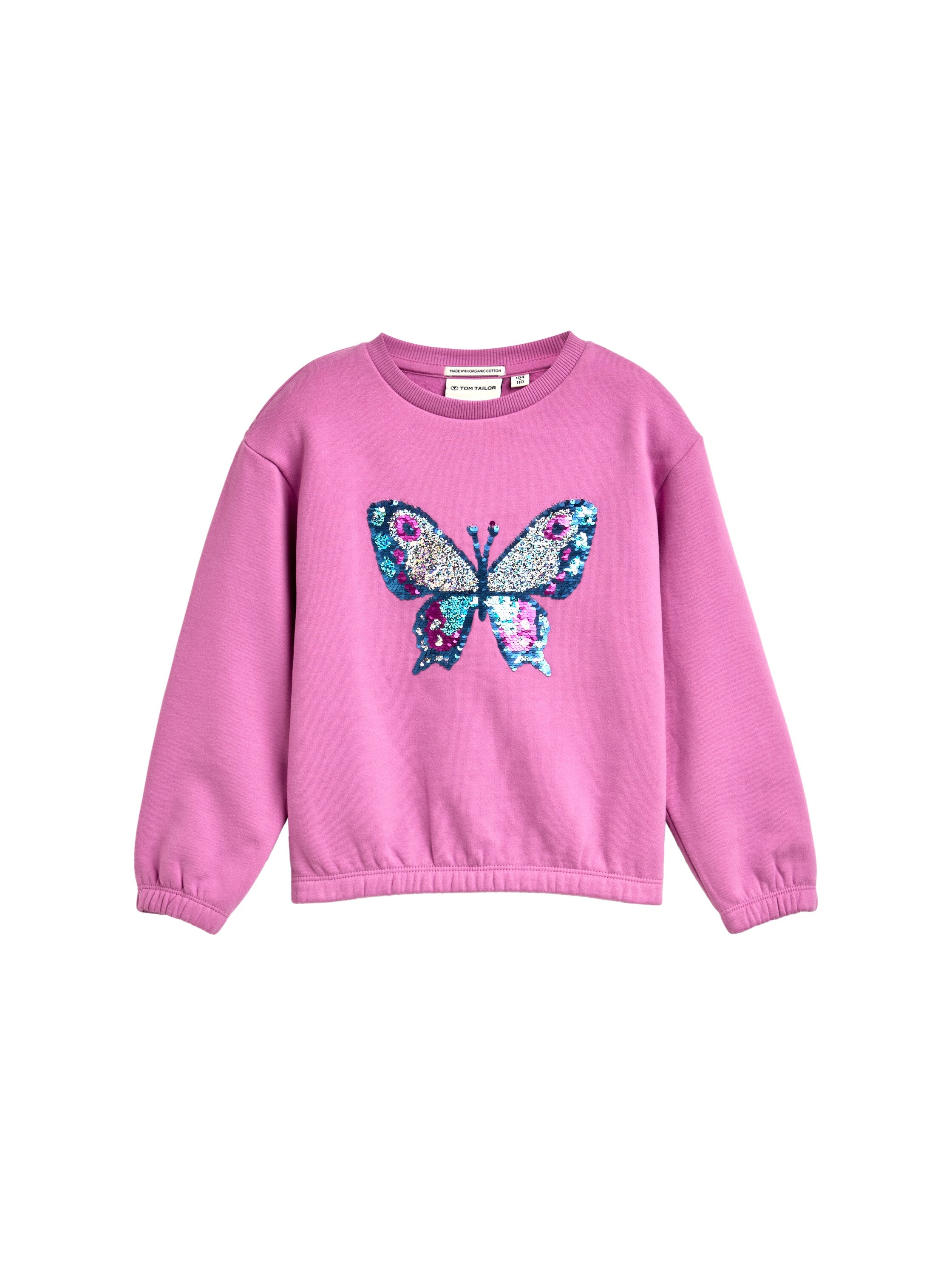 Cropped Sweatshirt mit Wendepailletten