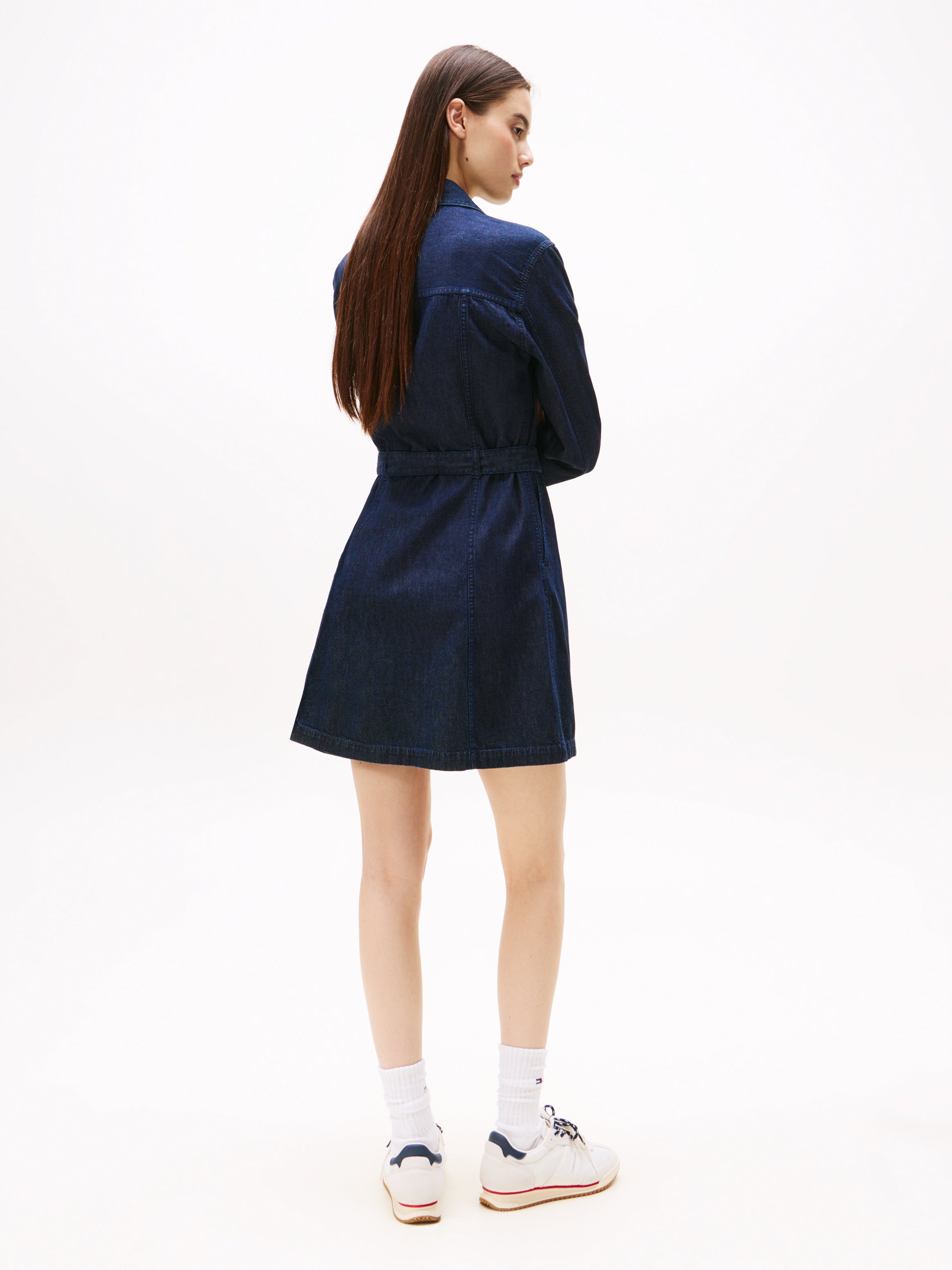 DENIM BELTED DRESS