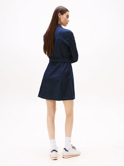 DENIM BELTED DRESS