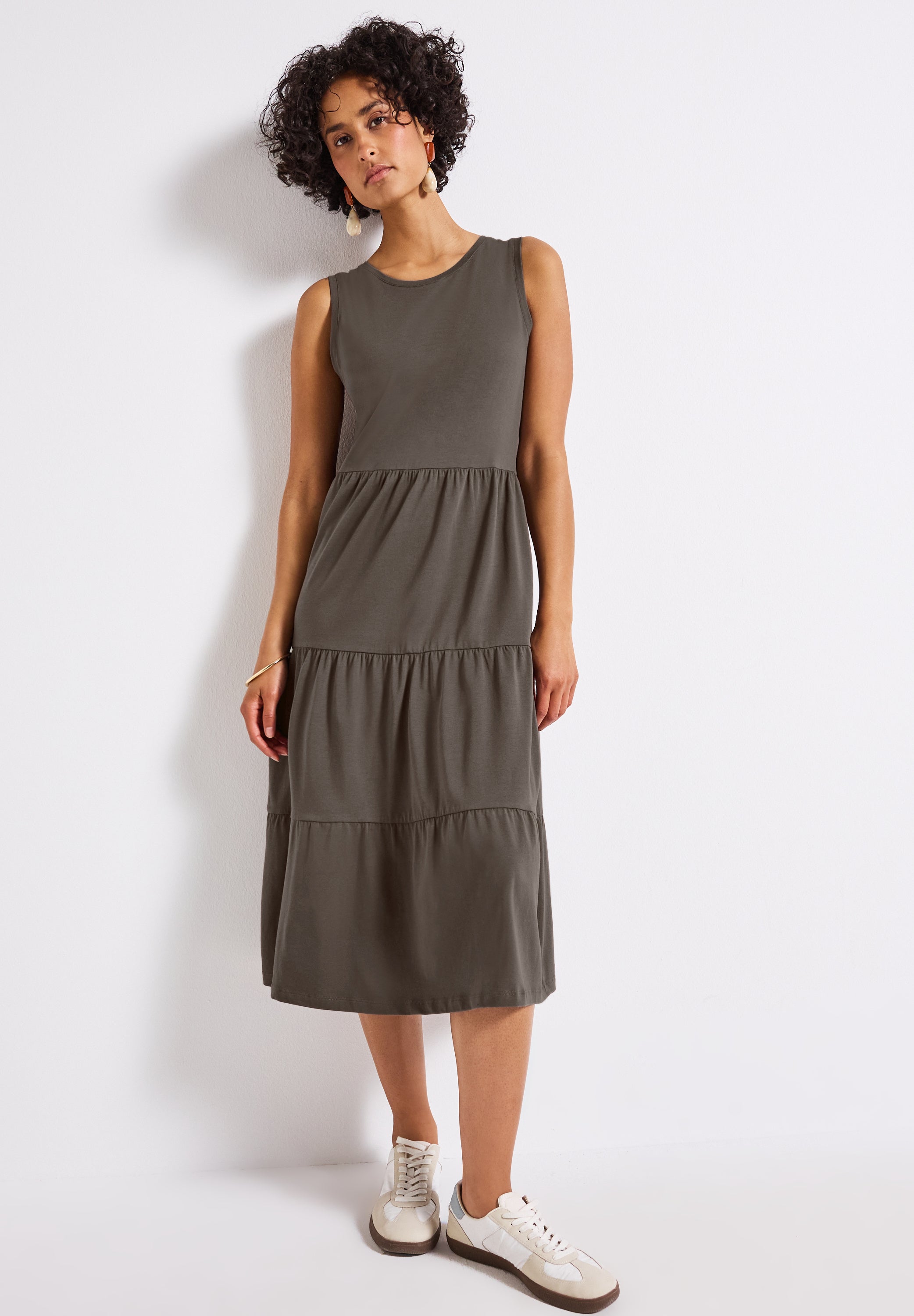 Jersey-Kleid mit Volants