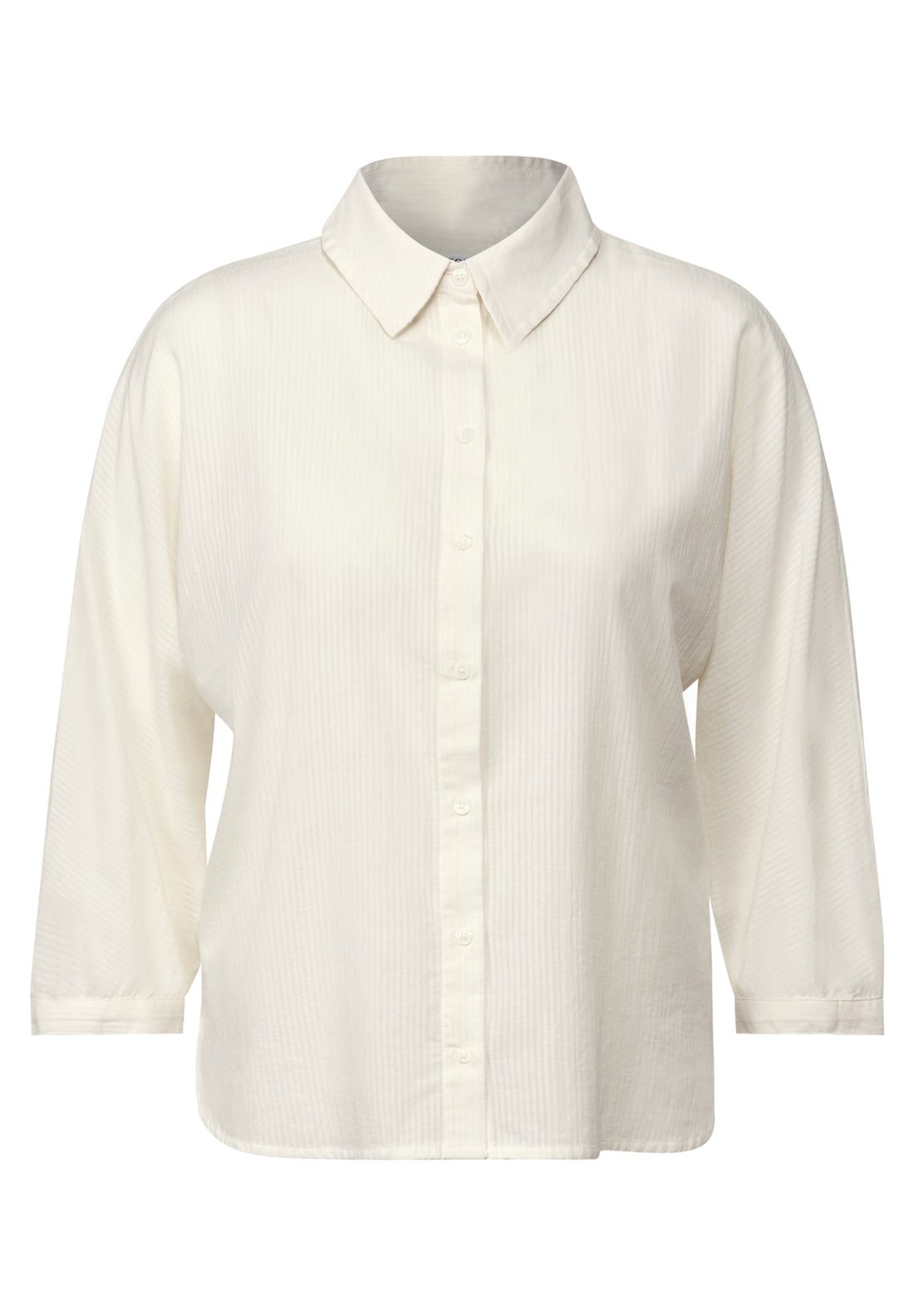 CECIL Damen Bluse mit Streifenstruktur Weiß
