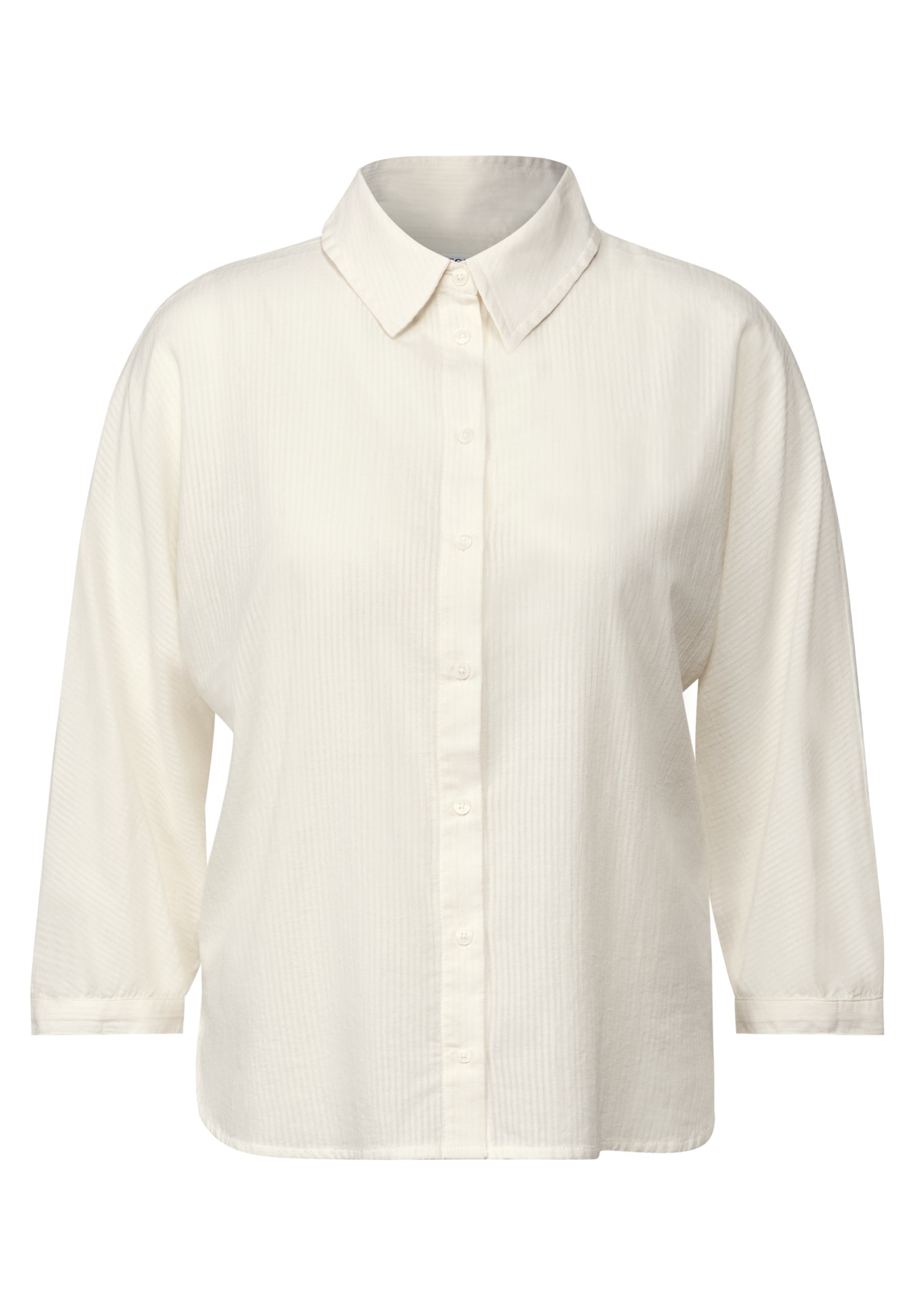 CECIL Damen Bluse mit Streifenstruktur Weiß