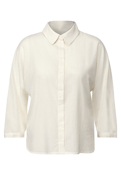 CECIL Damen Bluse mit Streifenstruktur Weiß