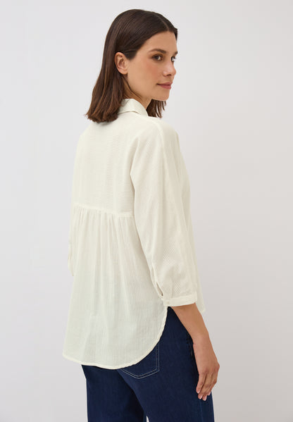 CECIL Damen Bluse mit Streifenstruktur Weiß