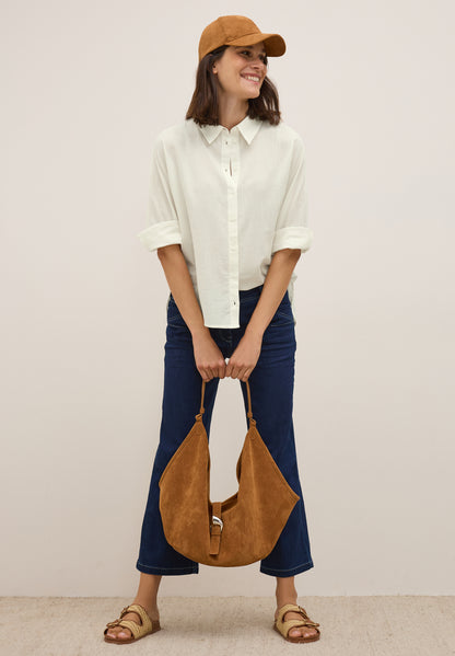 CECIL Damen Bluse mit Streifenstruktur Weiß