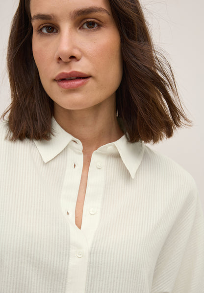 CECIL Damen Bluse mit Streifenstruktur Weiß