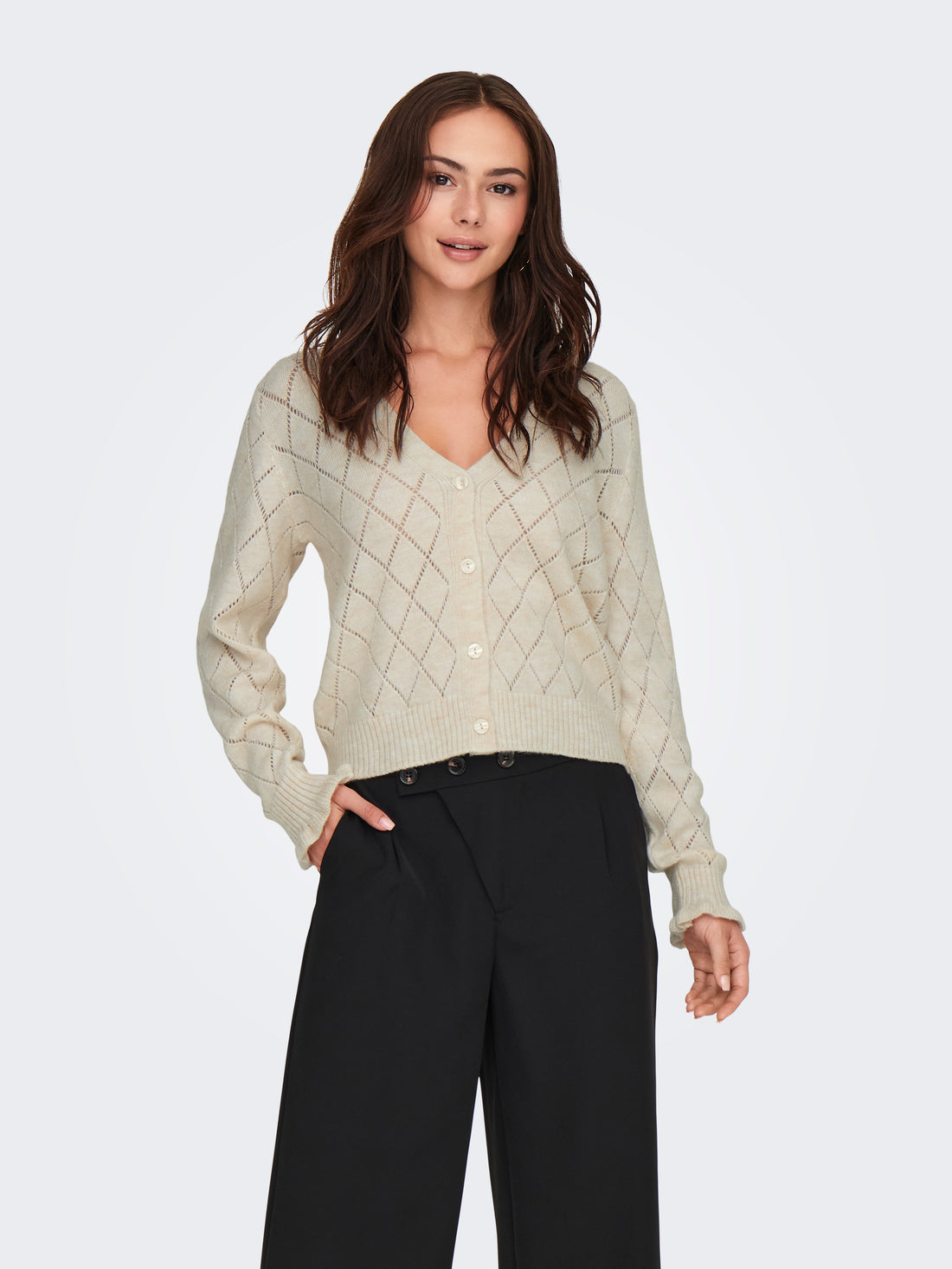 JDYLETTY L/S V-NECK STRUC CARDI KNT NOOS