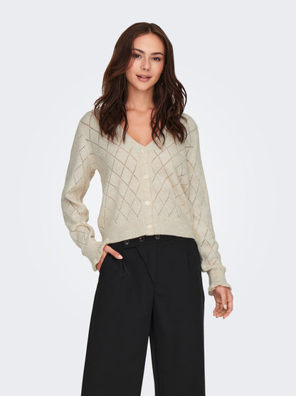 JDYLETTY L/S V-NECK STRUC CARDI KNT NOOS