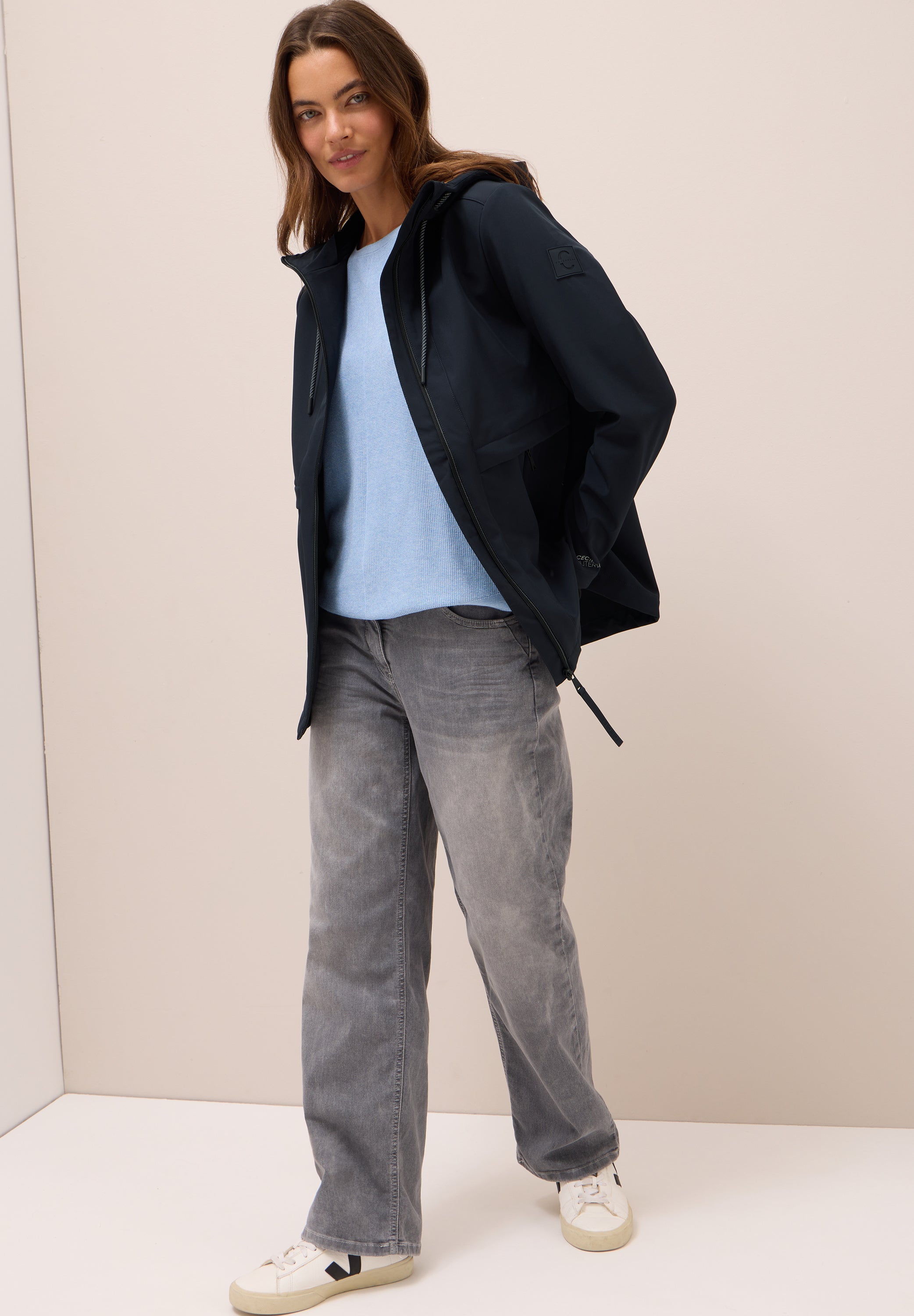 CECIL Midi Softshell Jacke für Damen mit  sportiver Optik Dark