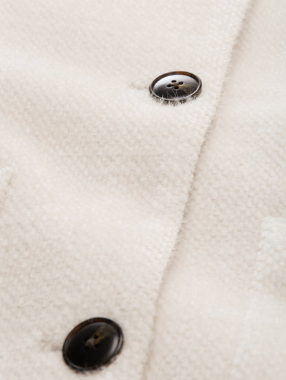 Jacquard Wolljacke mit Stehkragen