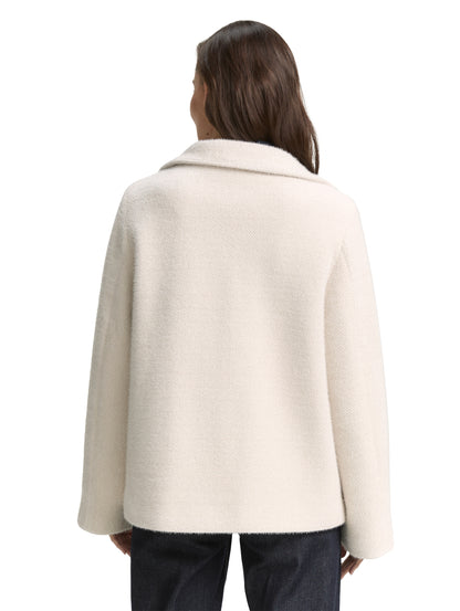 Jacquard Wolljacke mit Stehkragen