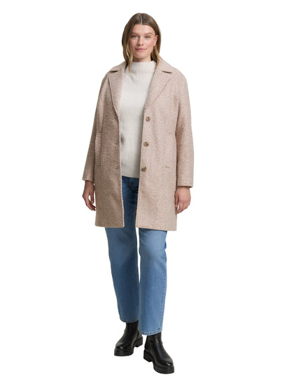 Plus Size - Bouclé Mantel mit Reverskragen