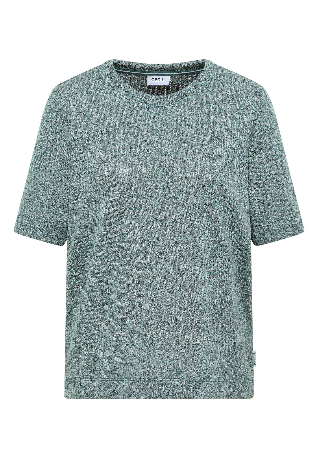 Leichtes  Damen Strick-Look T-Shirt Grün