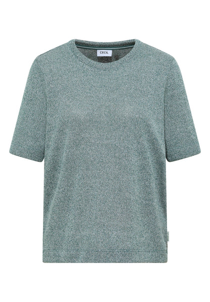 Leichtes  Damen Strick-Look T-Shirt Grün