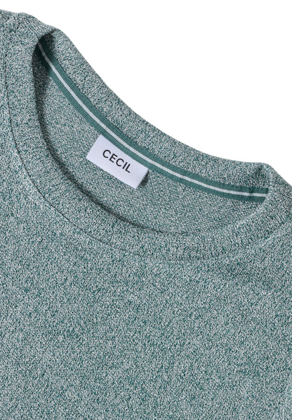 Leichtes  Damen Strick-Look T-Shirt Grün