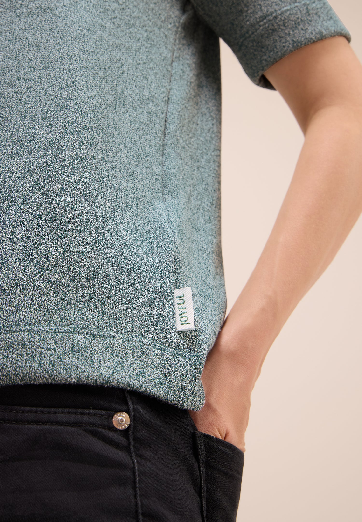 Leichtes  Damen Strick-Look T-Shirt Grün