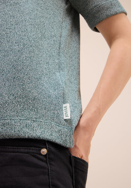 Leichtes  Damen Strick-Look T-Shirt Grün