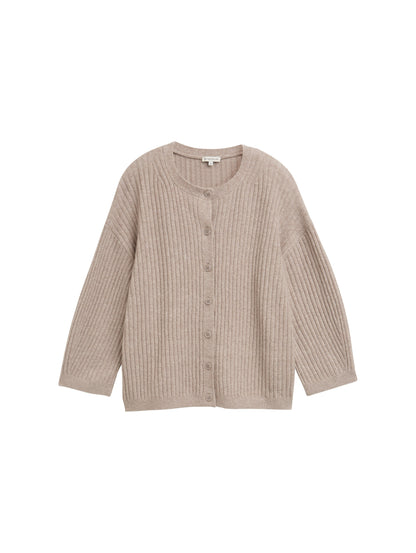 Loose Fit Cardigan mit Rippstruktur