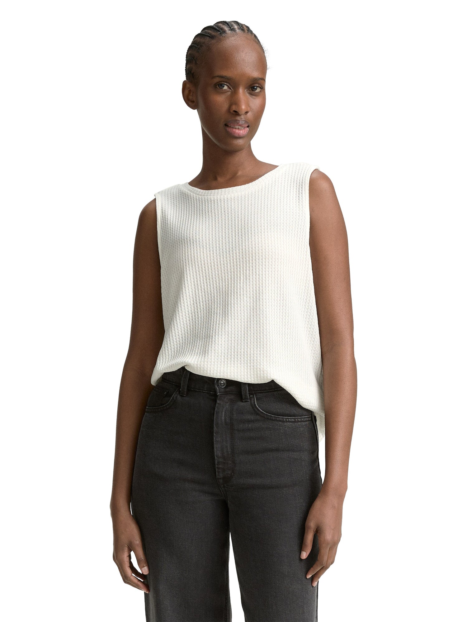 Loose Fit Top mit Waffelstruktur
