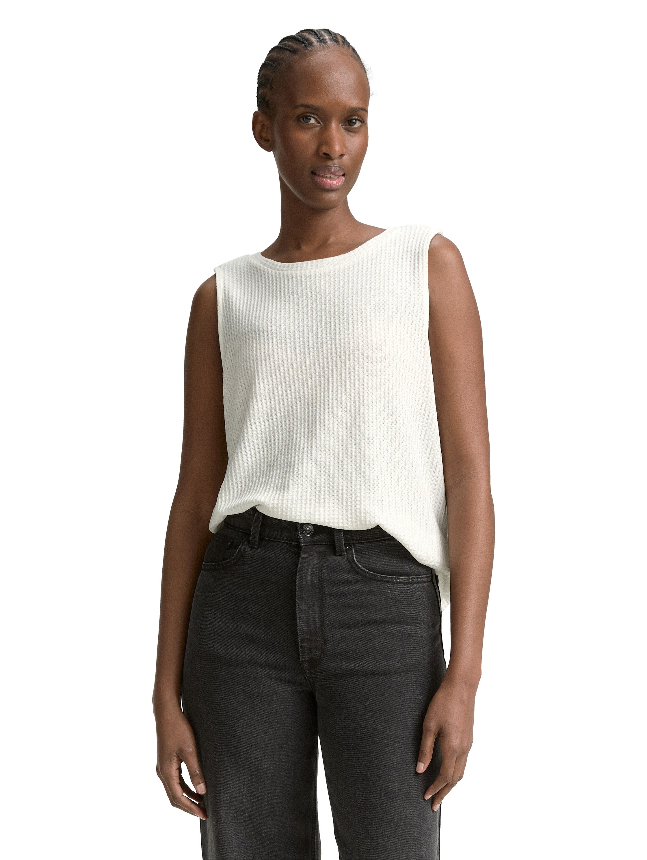 Loose Fit Top mit Waffelstruktur