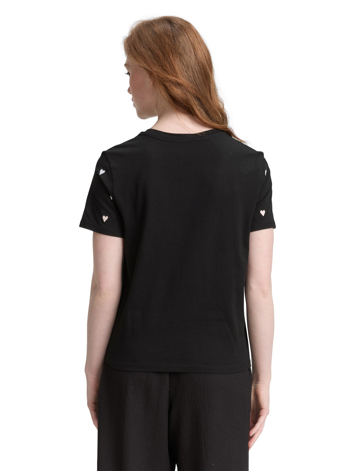 T-Shirt mit Herz-Stickerei