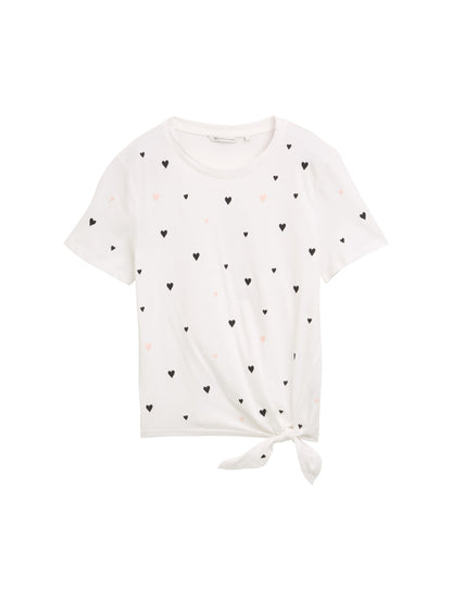 T-Shirt mit Herz-Stickerei