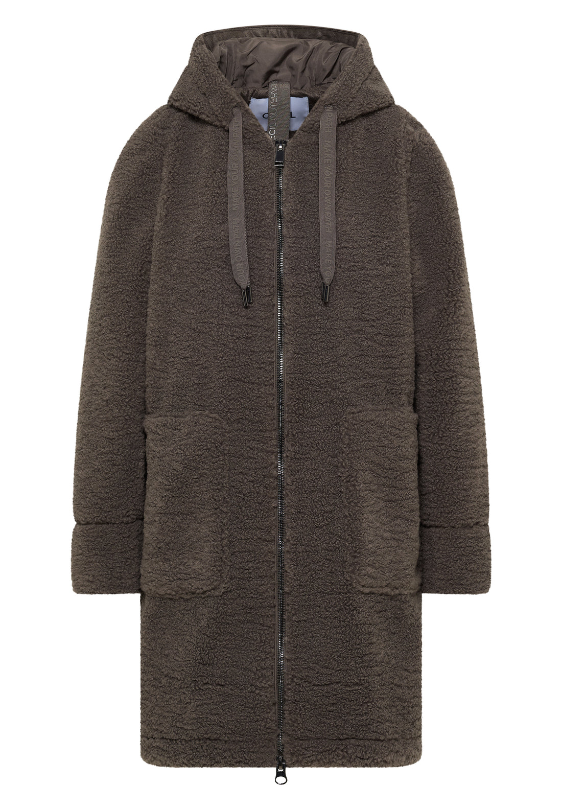 Teddy Damen Mantel mit Kapuze Damen Braun