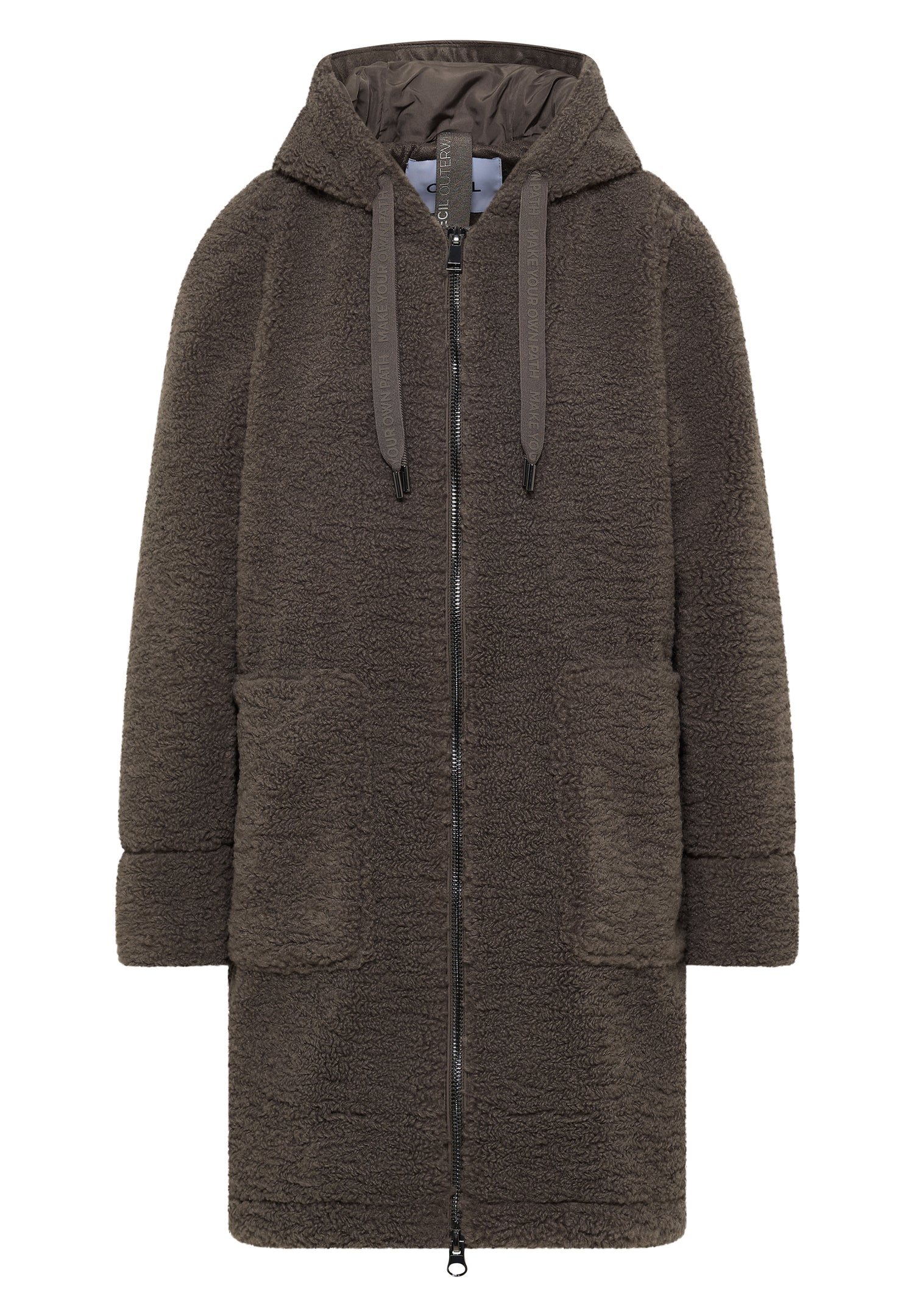 Teddy Damen Mantel mit Kapuze Damen Braun