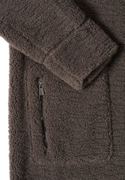 Teddy Damen Mantel mit Kapuze Damen Braun